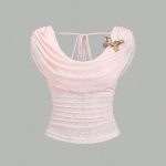 Áo Thun Ôm Cổ Đổ Phối Nơ – Điệu Đà & Sang Chảnh